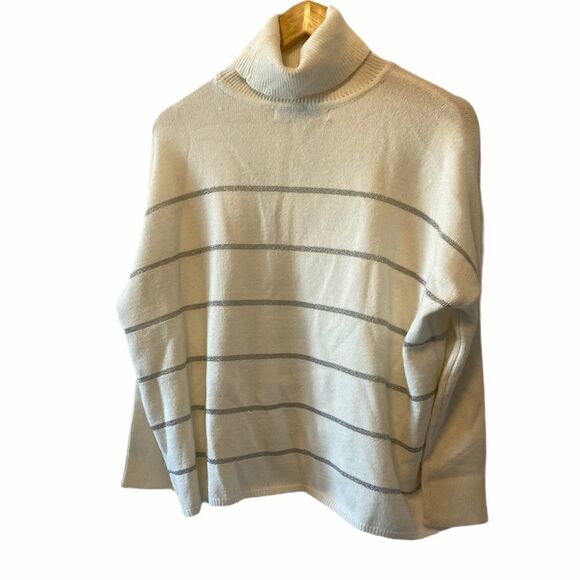 CUPCAKES&CASHMERE Short Striped Cream Turtleneck - Picture 3 of 8